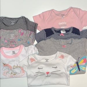 Lot of 7 baby girl onesies
